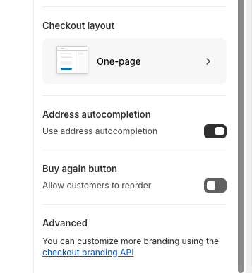 Buy again button option