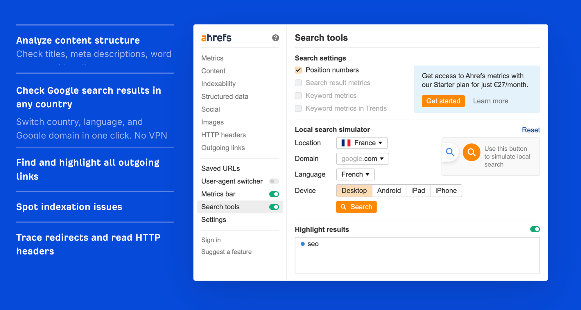 Ahrefs SEO Toolbar Browser Plugin