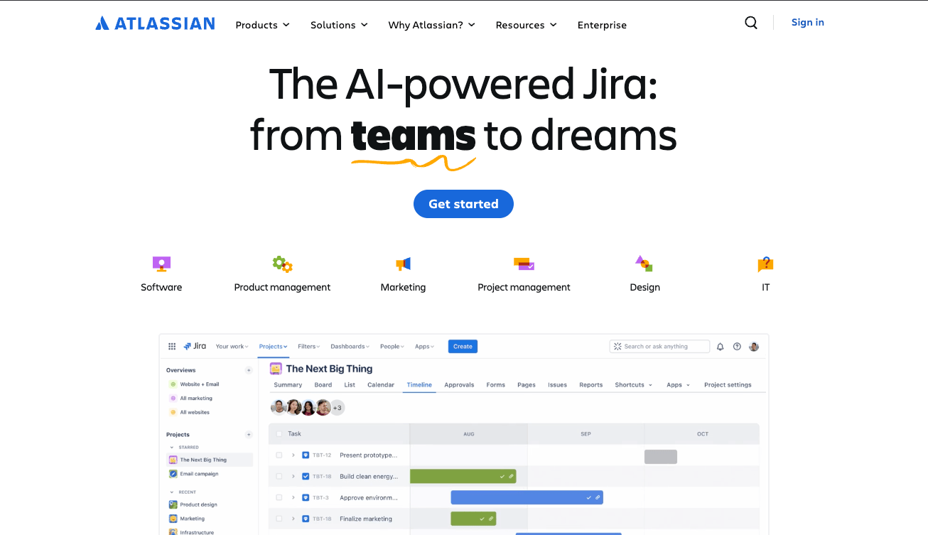 Atlassian homepage