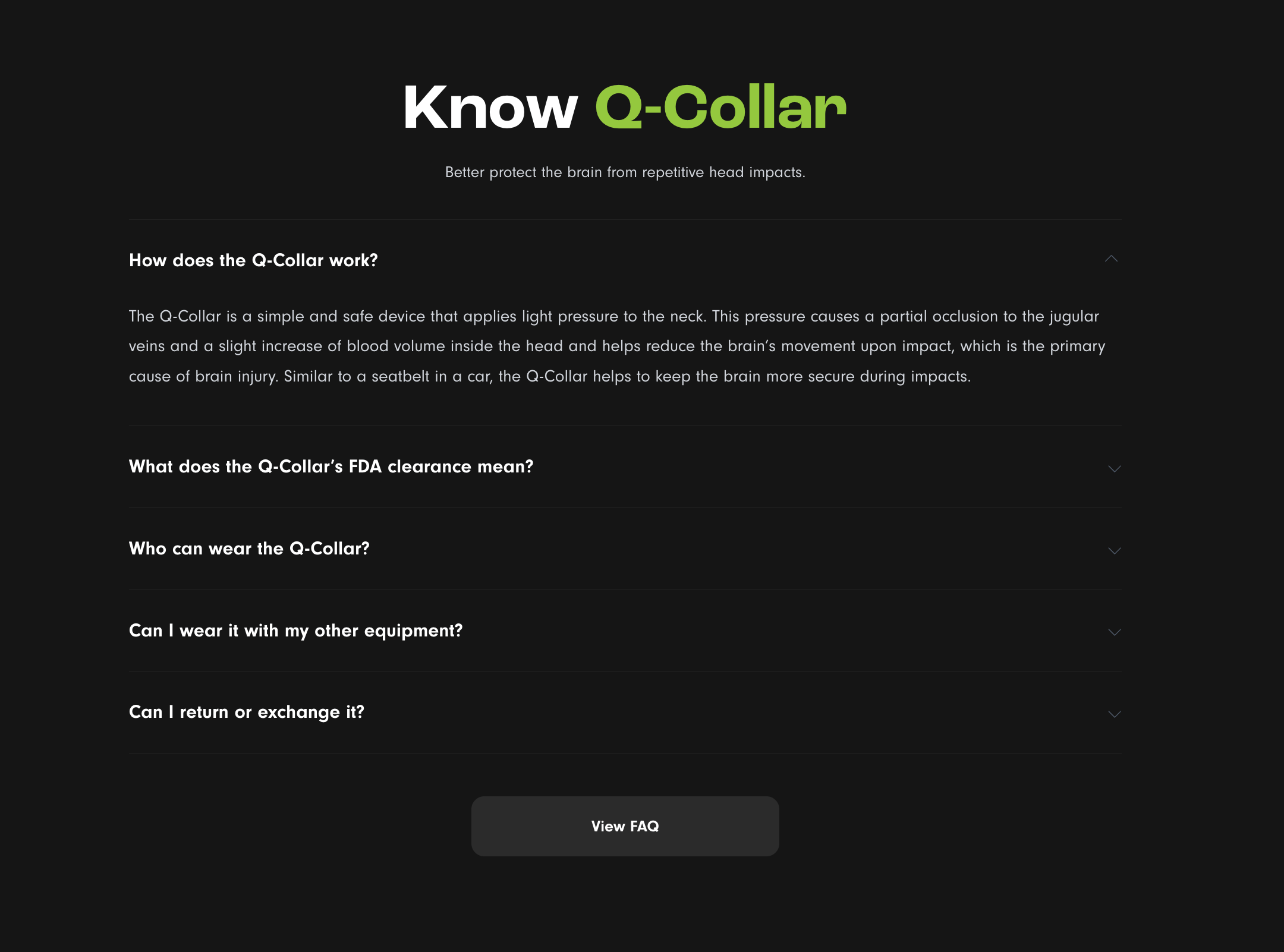 Q30 Faq on their Landing Page