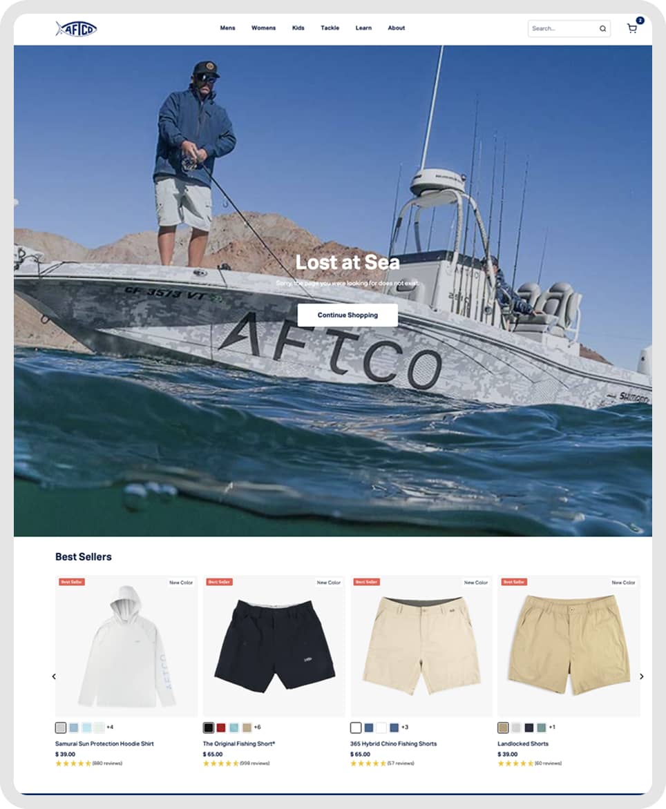 404 Page Featuring Best Sellers (after)