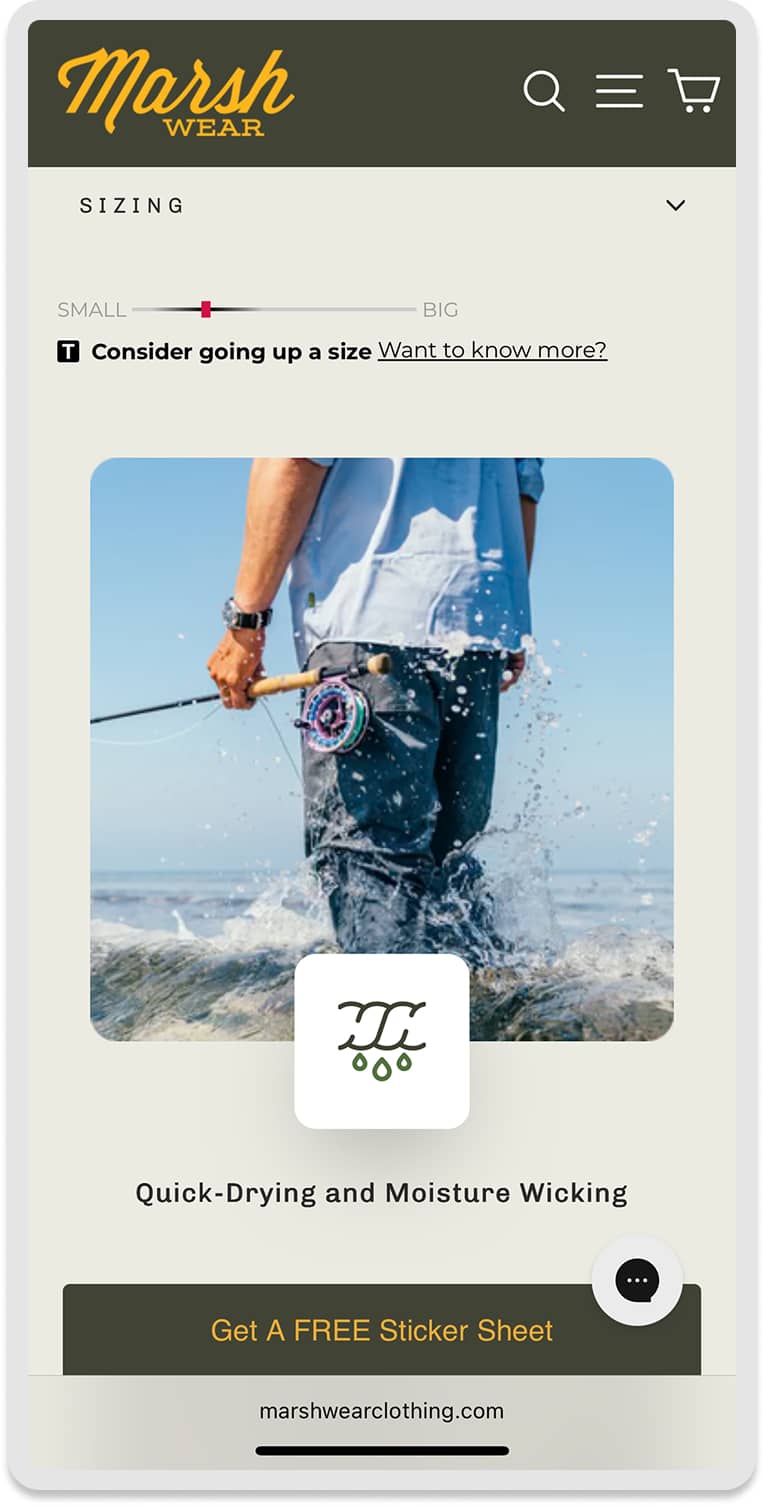 Mobile Bottom Sticky Add-To-Cart Button (before)