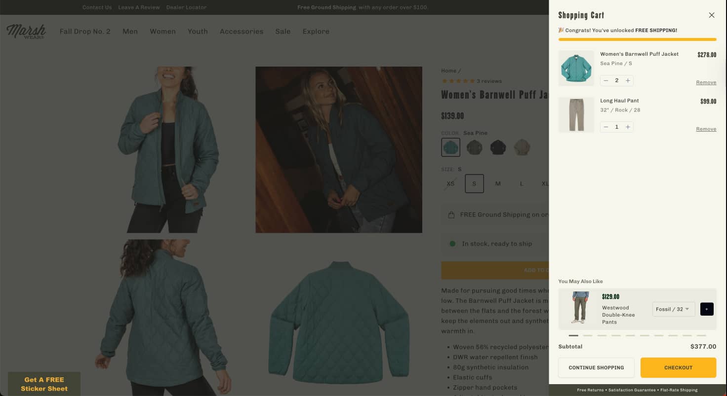 Enhancing AOV with Cross-Sell Pop-up Recommendations (before)