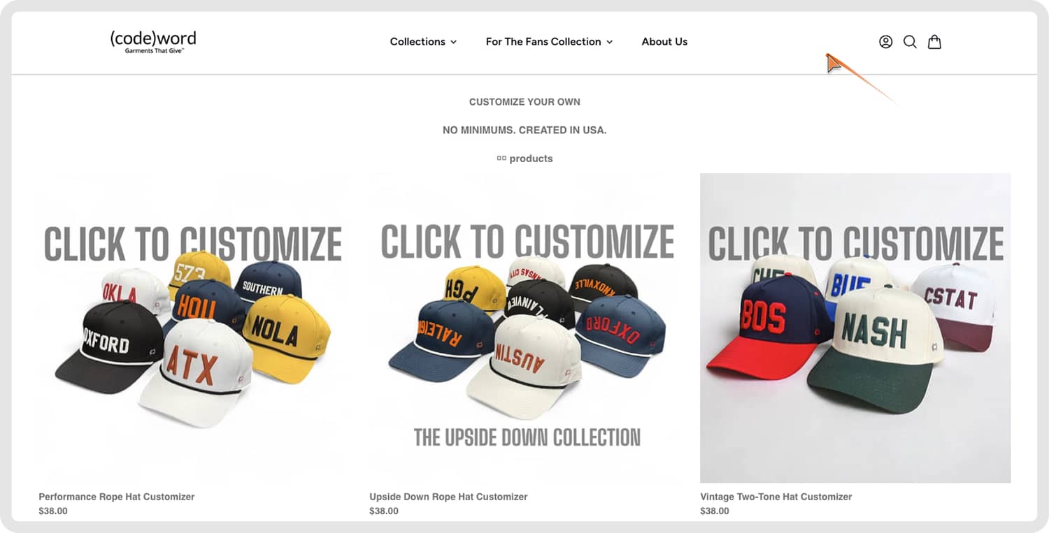 Collection Page Redesign (before)