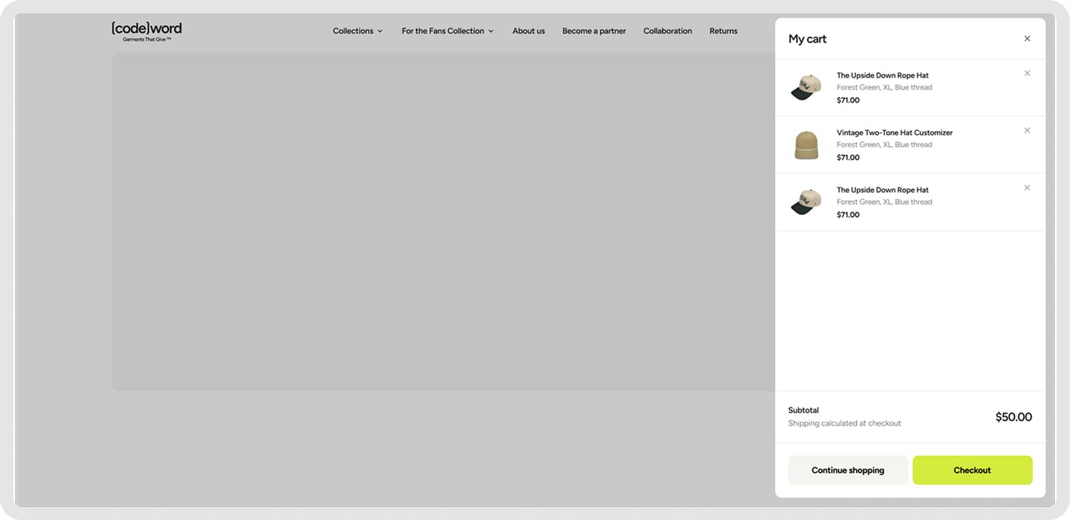 Redesigned mini cart boosts user engagement and checkout conversions (after)