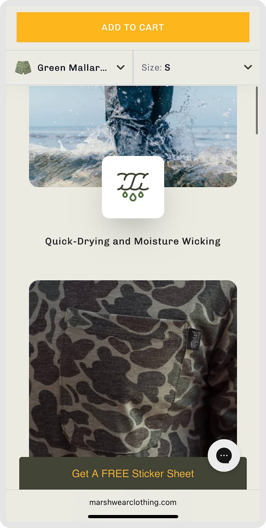 Sticky Top Add-To-Cart Button (after)