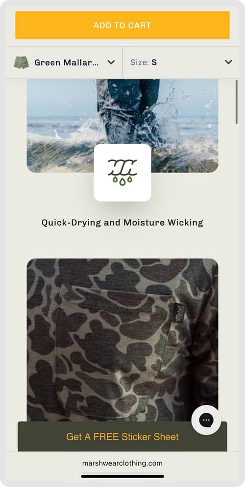 Sticky Top Add-To-Cart Button