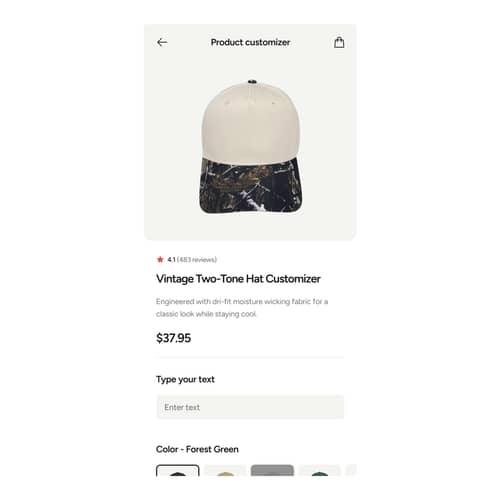 Enhanced Mobile Product Customizer