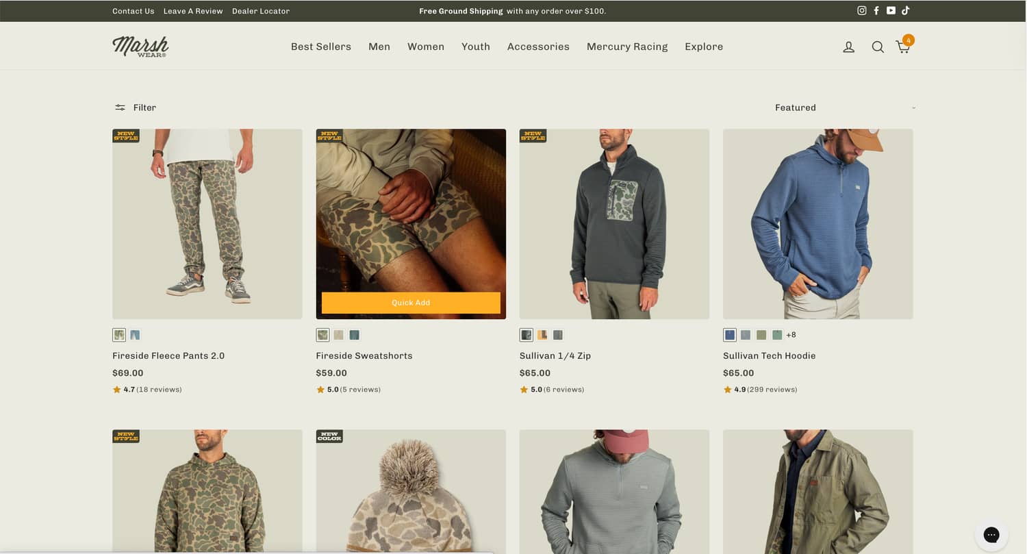 Category Links on Collection Pages (before)