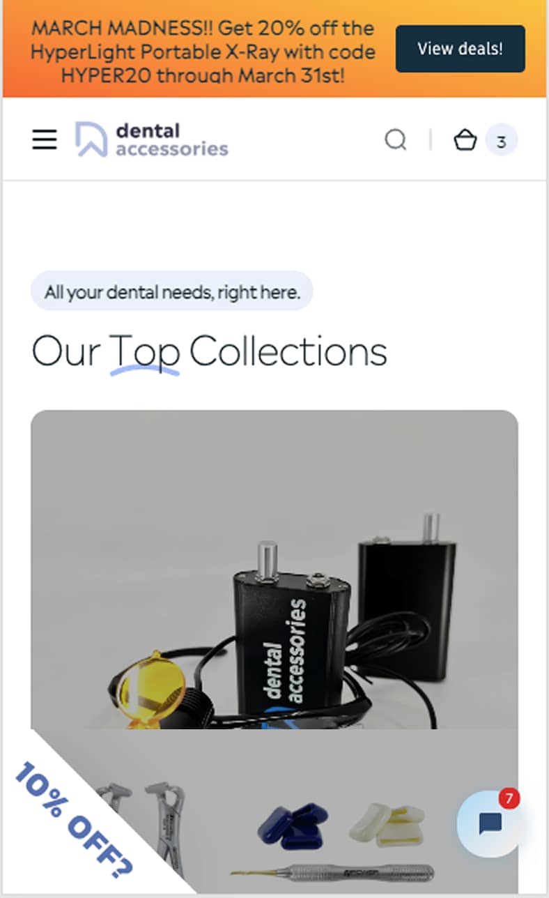 Streamlining Mobile Shopping by Removing Discount Banners (before)