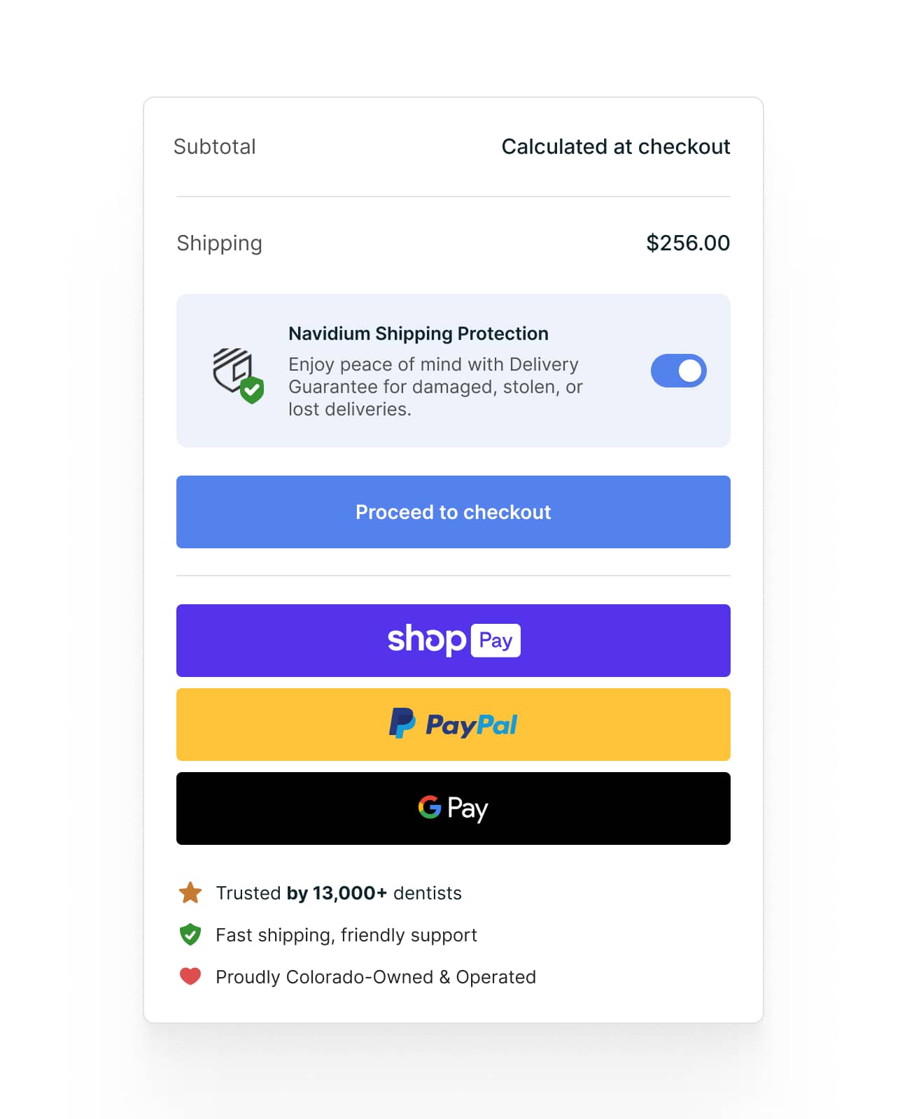 Trust Signals on Cart Page (after)