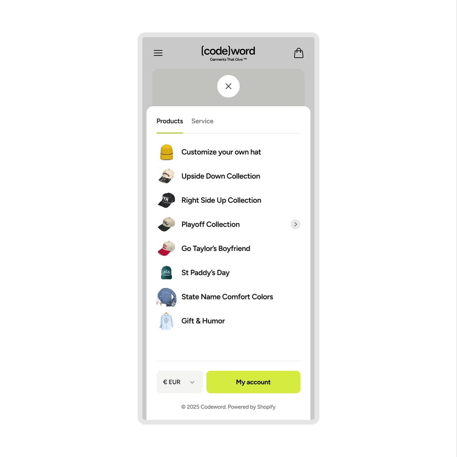 Updated Mobile Navigation Layout (before)
