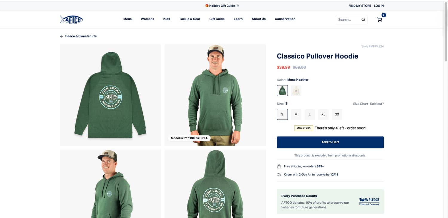 Adding Return Policy Link on Product Pages (before)