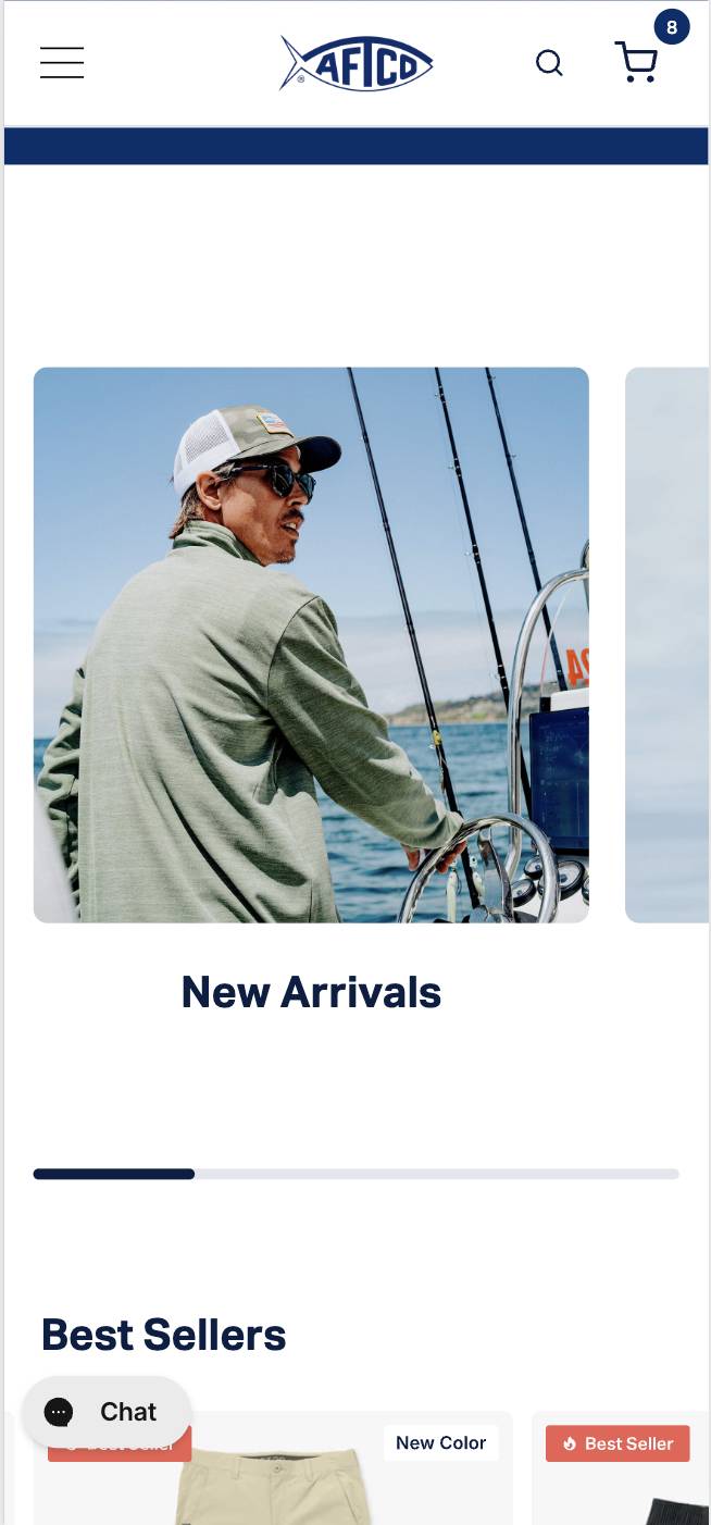 Homepage category slider with lifestyle images (after)