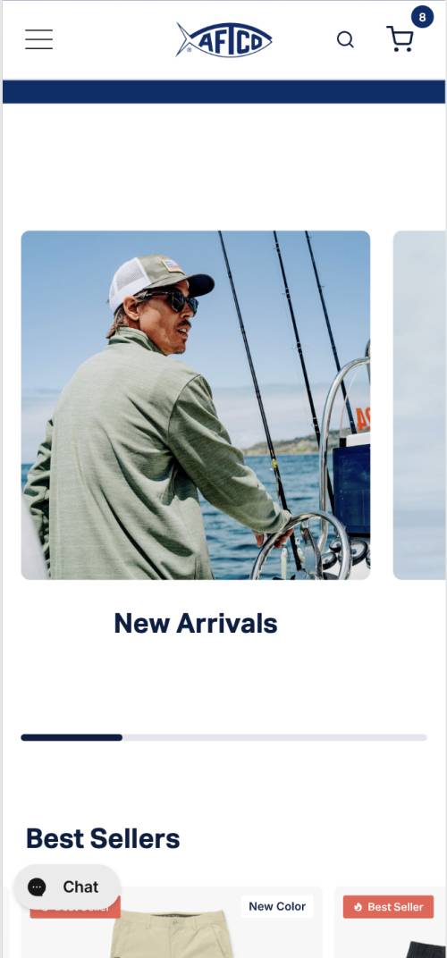 Homepage category slider with lifestyle images