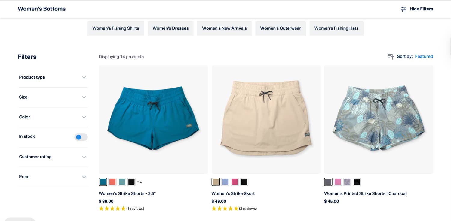 Collection Pages with Quick Add-to-Cart Button (before)