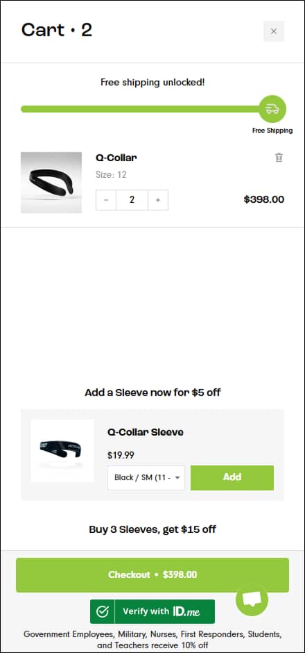 Minicart redesign increases checkout prominence and reduces distractions to boost conversions (before)