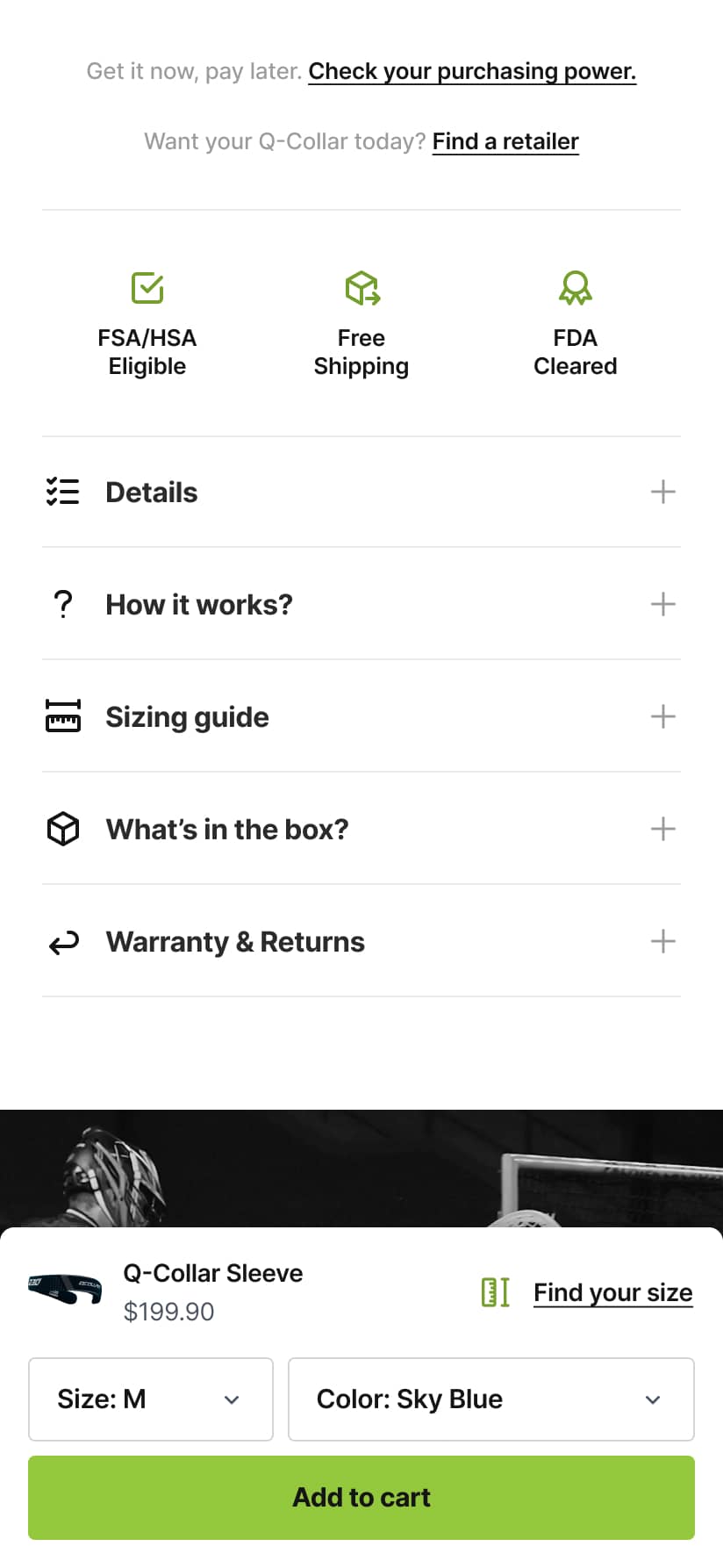 Sticky Top Add to Cart Bar with Size Selector (after)