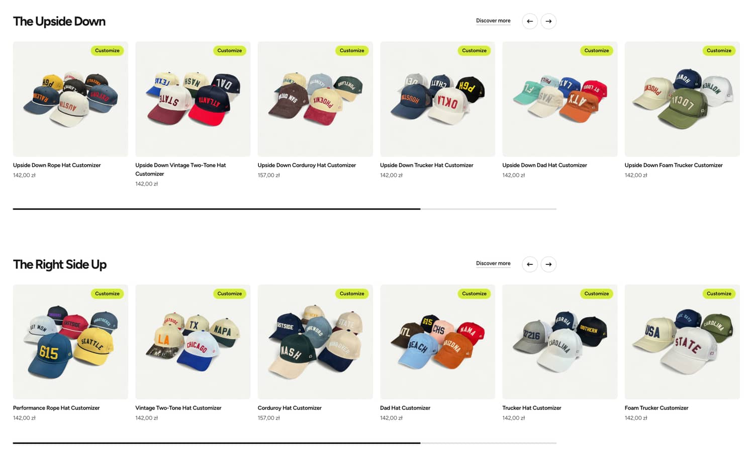 Adding 'Customise' Badge and Real-Life Images on Product Cards Boosts Visibility of Customizable Products (after)