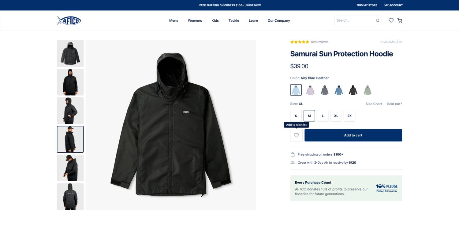 Wishlist feature (after)