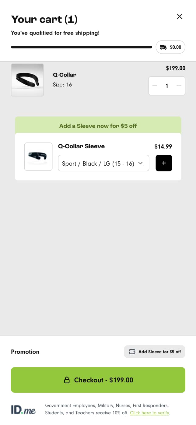 Mini-cart redesign with highlighted checkout button boosts conversions and revenue (after)
