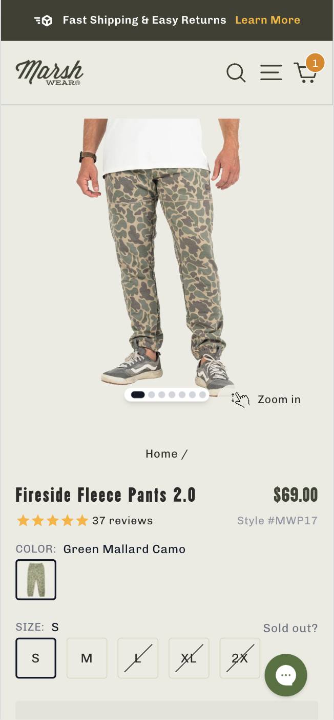 Add a "Shop This Color" Button to PDPs (before)
