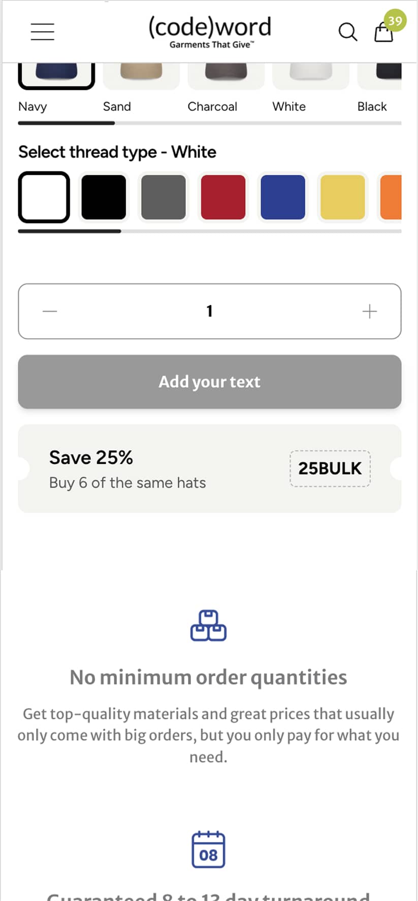 Sticky Product Customization Below The Fold (before)