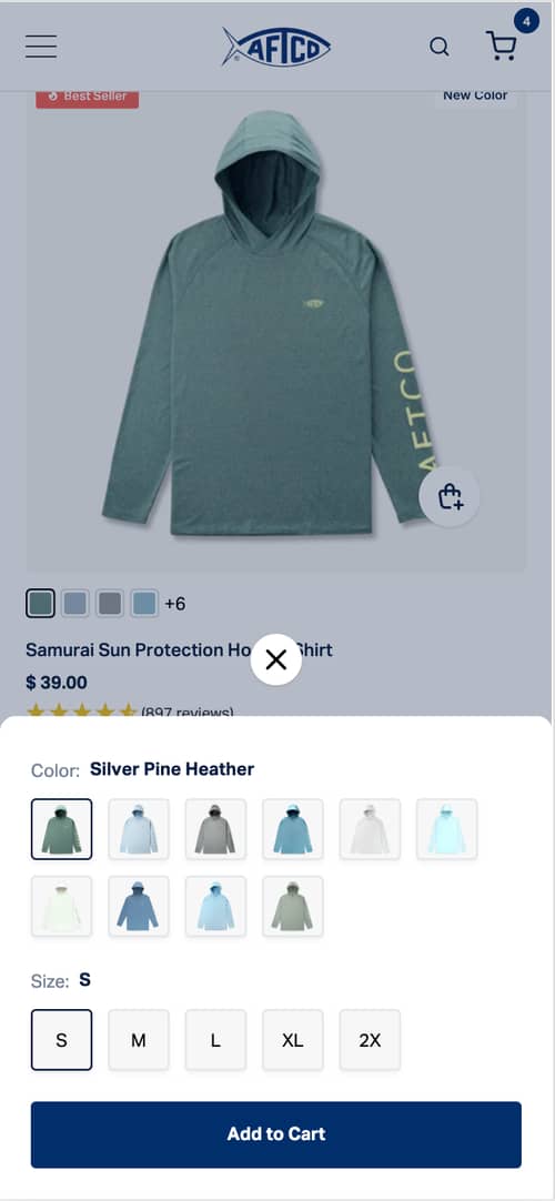 Add-to-Cart Button on Mobile Collection Pages To Boost Purchase Convenience