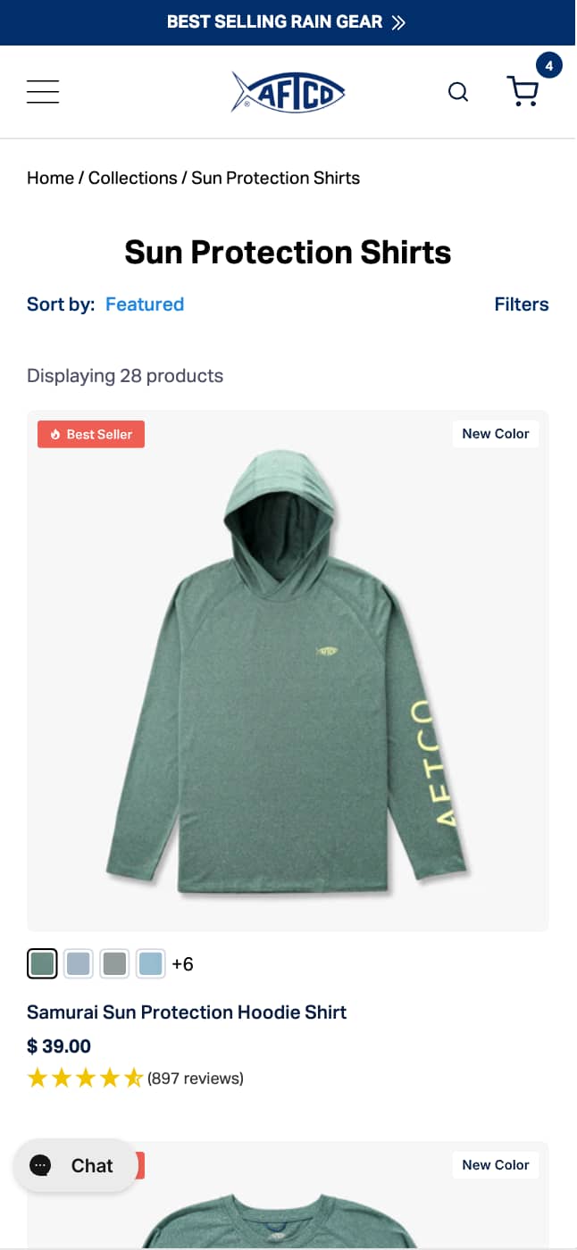 Add-to-Cart Button on Mobile Collection Pages To Boost Purchase Convenience (before)