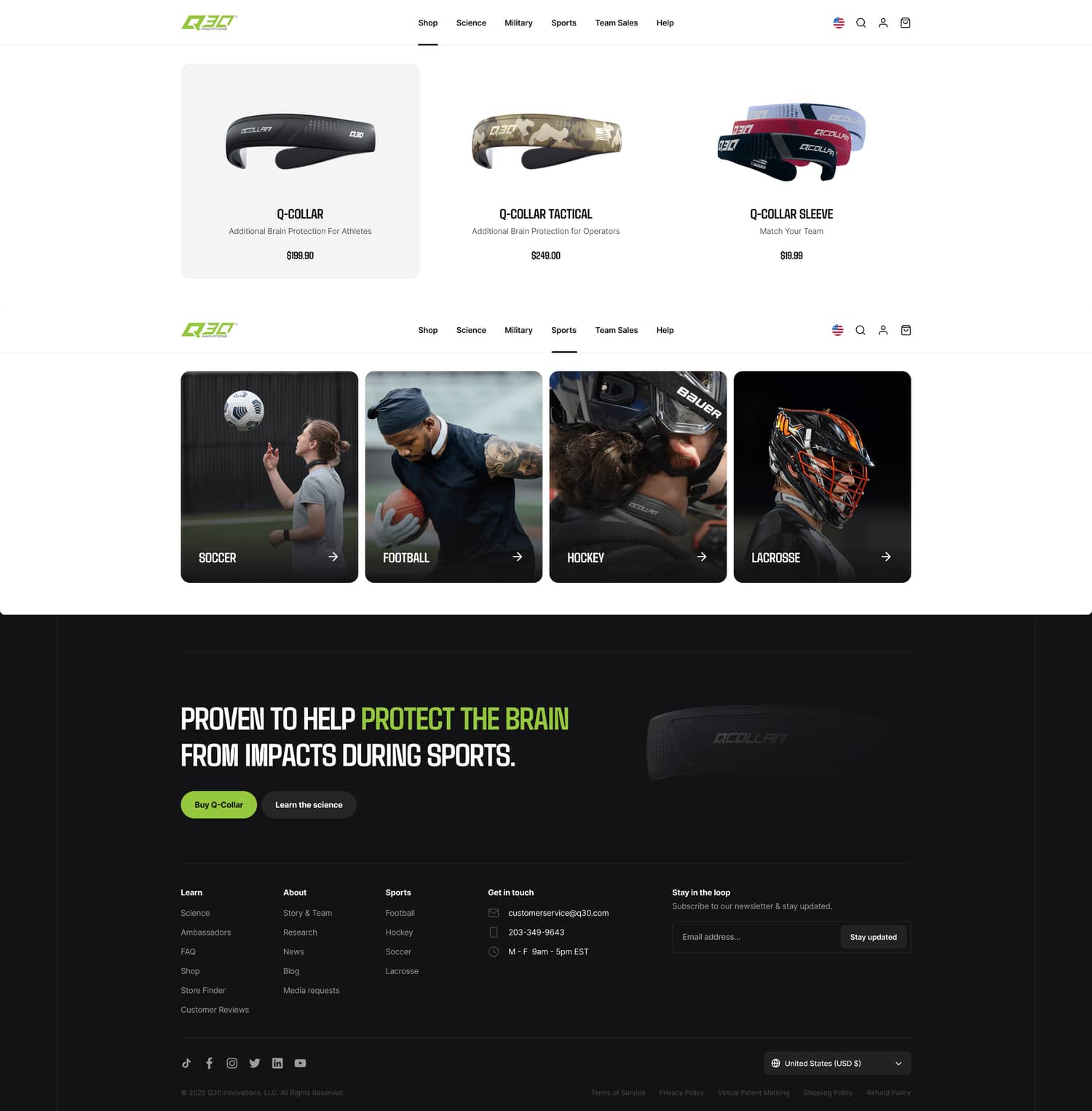 Website footer and header redesign (after)