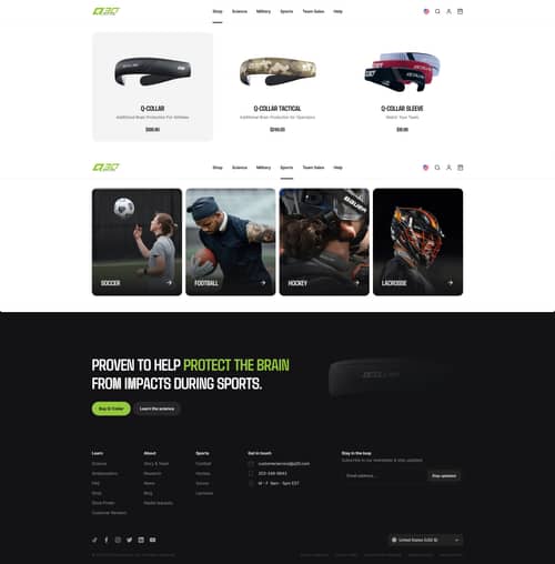 Website footer and header redesign