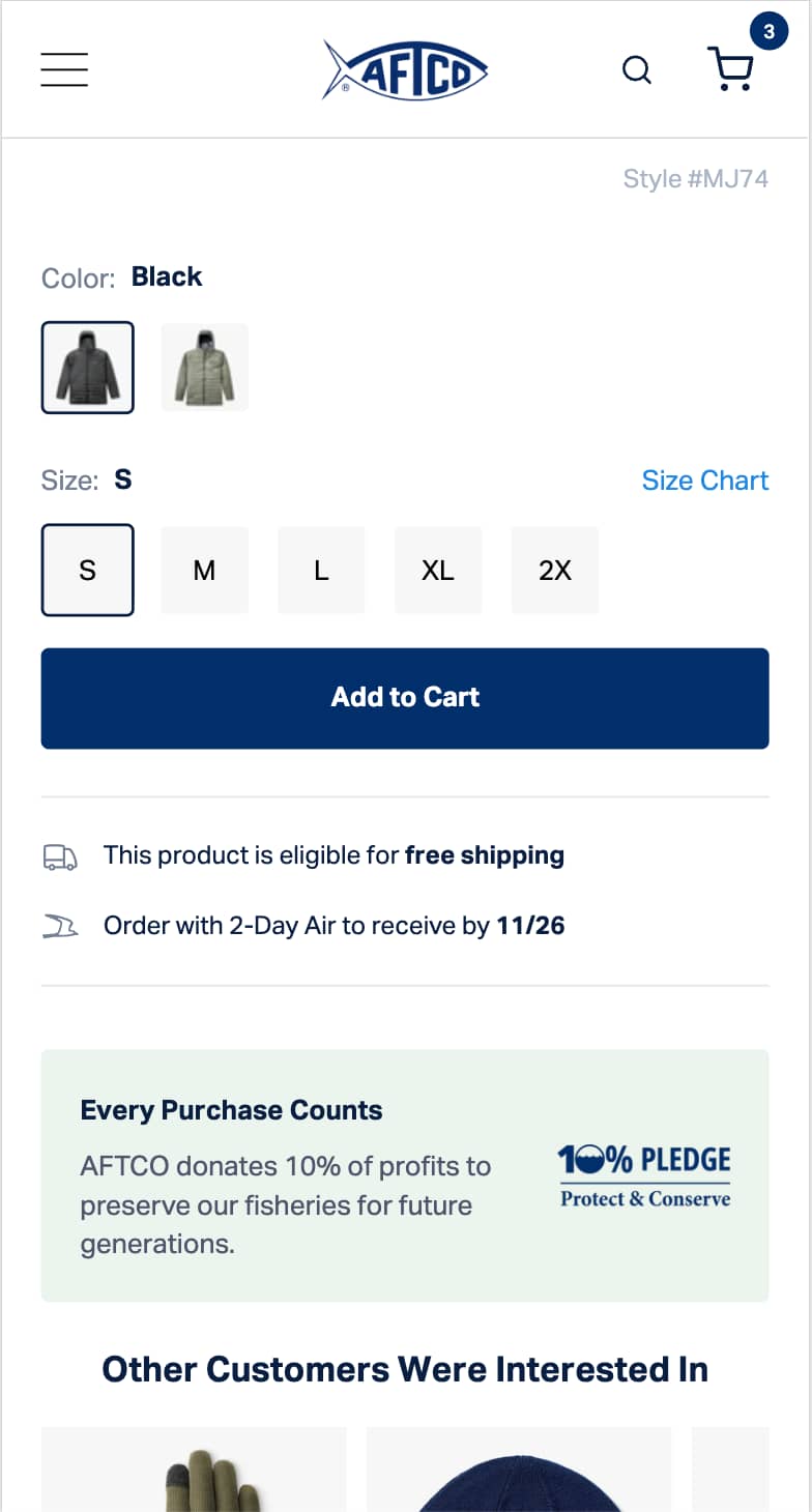Refined Free Shipping Message on PDP (after)